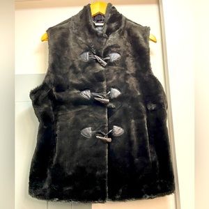 Black Faux Fur Vest